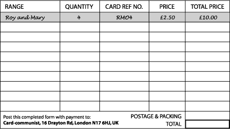 ORDER FORM TO GO HERE.