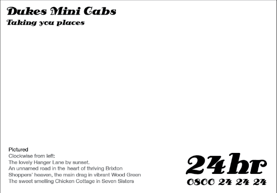 Taxi Postcard